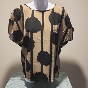 Tan and black blouse